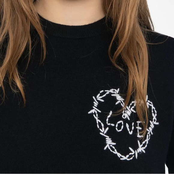 Zadig & Voltaire Kendy Embroidered Cashmere Sweater - Picture 2 of 5